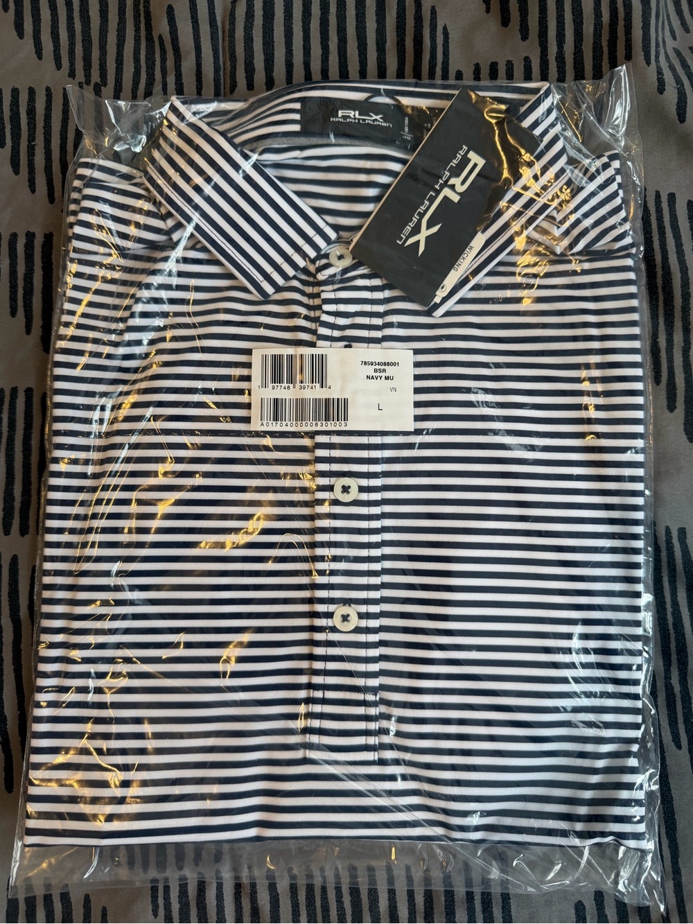 Blue and White Striped Umpire Polo Short Sleeve Shirt Ralph Lauren